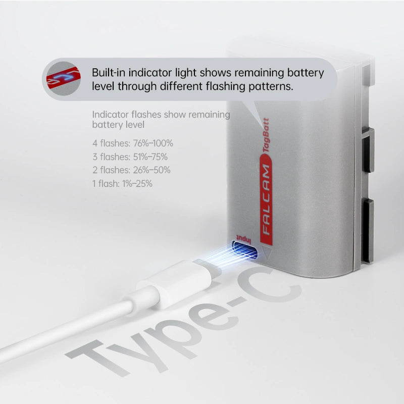 FALCAM TagBatt Direct-Charge Camera Battery Compatible with Canon LP-E6