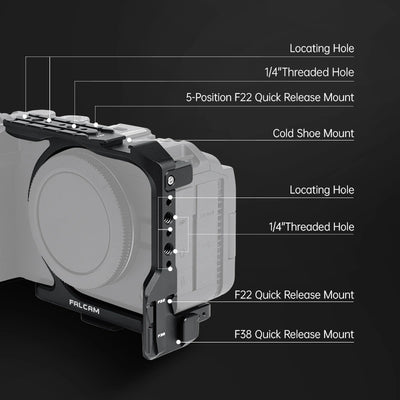 FALCAM F22 & F38 Quick Release Camera Cage Compatible with Canon EOS R6 V