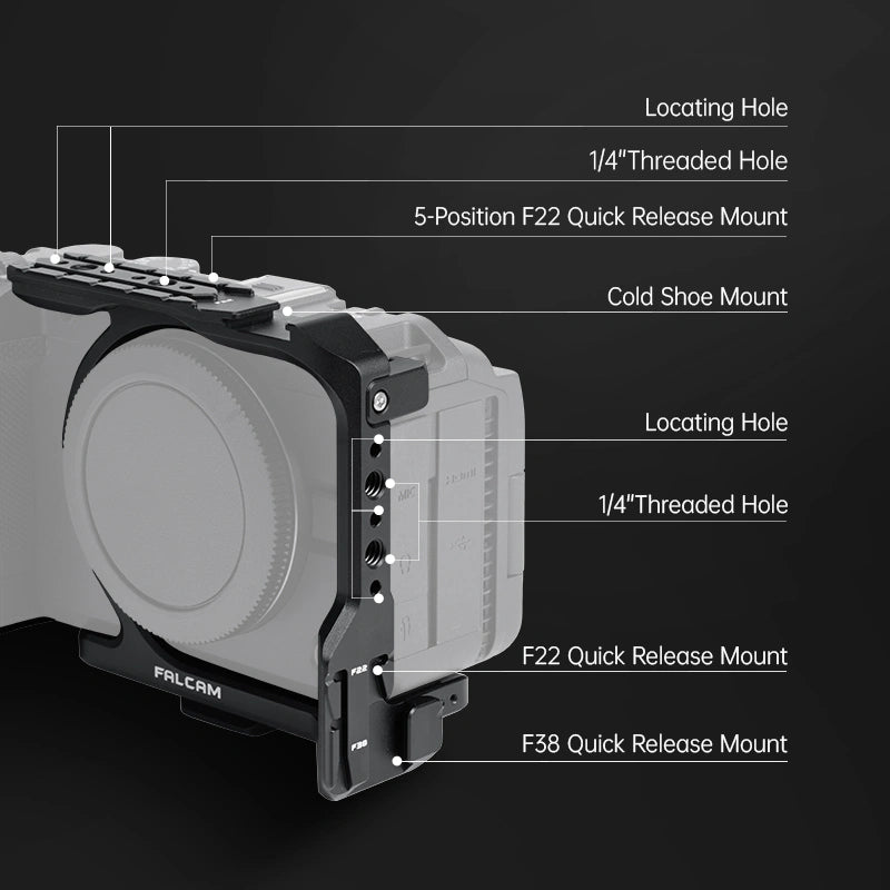 FALCAM F22 & F38 Quick Release Camera Cage Compatible with Canon EOS R6 V