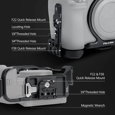 FALCAM F22 & F38 Quick Release Camera Cage Compatible with Canon EOS R6 V